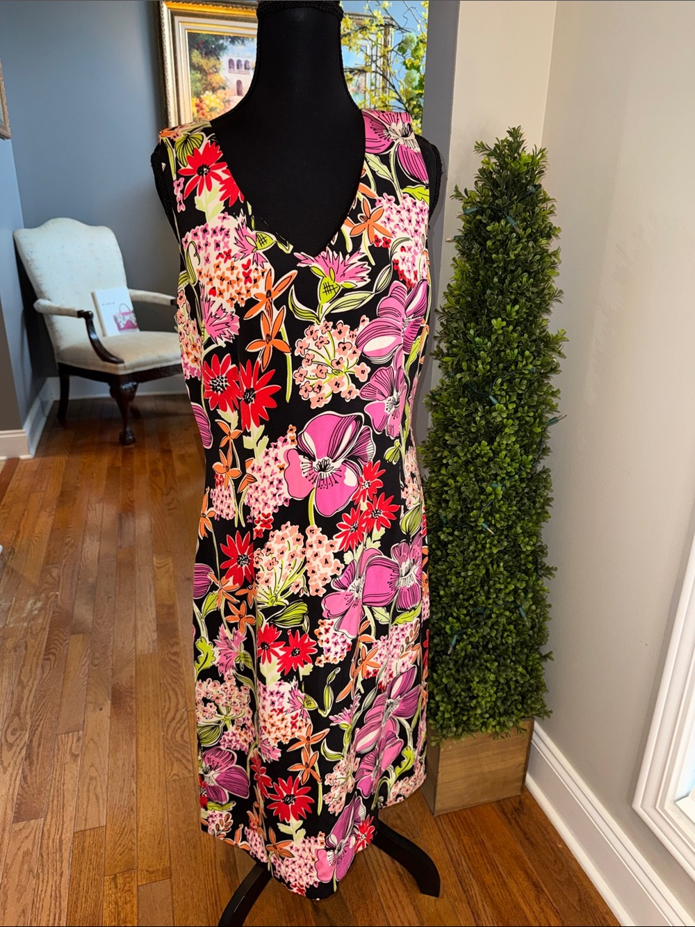 Lilly Pulitzer Flower Market - 95% Silk Floral Midi Dress - NWOT